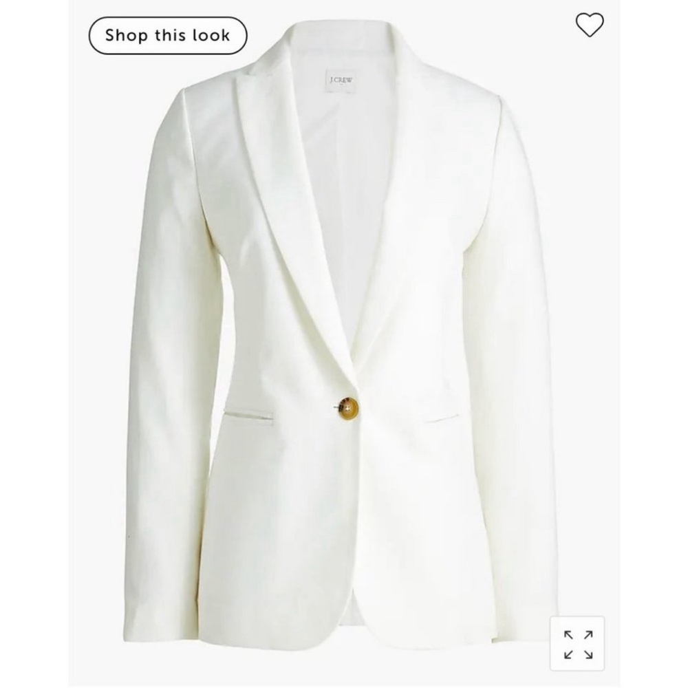 J.Crew Womens $178 Linen Holland Blazer White Size 4